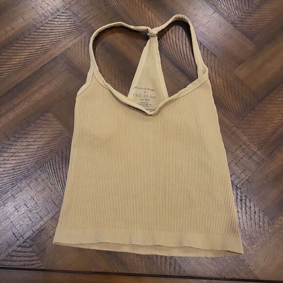 Free People Tops - Free People Happiness Runs Sweetheart tank Gold XS/S